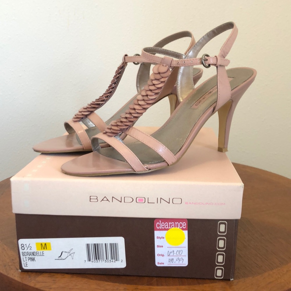 8.5 light pink Bandolino high heel sandals.